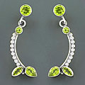 Sterling Silver Peridot Dangle Earrings (India)