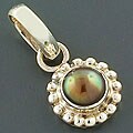Sterling Silver Black Pearl Sun Pendant (India)