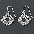 Hammered Silver Diamond-shaped Earrings (China)
