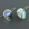 Sterling Silver Rainbow Abalone Shell Earrings (Indonesia)
