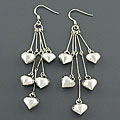 Silver Hearts Dangling Earrings (China)