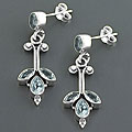 Sterling Silver Blue Topaz Earrings (India)