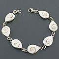 Sterling Silver Teardrop Chakra Shell Bracelet (Indonesia)