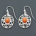 Sterling Silver Sunstone Sitara Earrings (India)