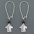 Sterling Silver 'Summer Shirts' Black Onyx Earrings (China)