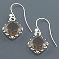 Sterling Silver Smokey Quartz Earrings (India)