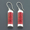 Sterling Silver Red Sea Coral Earrings (Indonesia)