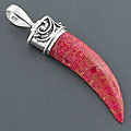 Sterling Silver Red Sea Coral Pendant (Indonesia)