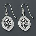 Silver Lacework Oval Earrings (China)