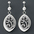 Sterling Silver Cubic Zirconia Lacework Earrings (China)