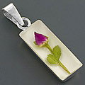 Sterling Silver Dried Flower Pendant (Mexico)