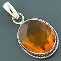 Sterling Silver Rare Blood Quartz Pendant (India)