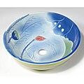 Baden Celadon/ Blue Floral Porcelain Vessel Sink