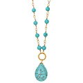 14k Goldfill Chunky Blue Magnesite Necklace