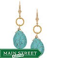 14k Goldfill Turquoise-blue Magnesite Earrings