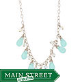 Sterling Silver Blue Aqua Quartz Fringe Necklace
