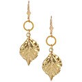 Gold Over Sterling Silver Leaf Earrings