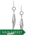 Sterling Silver Long Leaf Earrings
