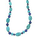 Charming Life Sterling Silver Lapis and Turquoise Necklace