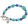 Charming Life Sterling Silver Lapis and Turquoise Bracelet