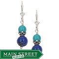 Sterling Silver Lapis and Turquoise Gemstone Earrings