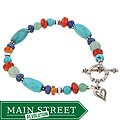 Charming Life Sterling Silver Turquoise/ Carnelian/ Lapis Bracelet