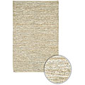 Hand-woven Tan Leather Rug (5'9 Round)
