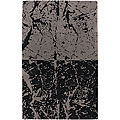 Hand-tufted Black/ Grey Abella Wool Rug (7'9 Round)