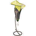 Lime Calla Lily Vase with Leaves Stand
