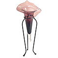 Violet Calla Lily Vase on Elongated Metal Stand