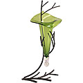 Lime Calla Lily Vase on Twig Metal Stand