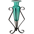 Aqua Amphora Vase on Spring Stand