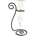 Clear Vase on Swirl Metal Stand