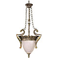 Ginger-finish and White Scavo Glass Pendant