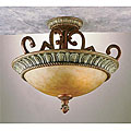 Provencal Semi-flush Sage and Gold Finish Ceiling Light