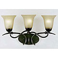 Santa Fe Mission Bronze, Alabaster Glass 3-light Vanity