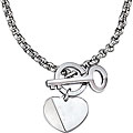 Women's Tungsten Carbide Heart and Key Necklace
