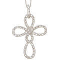 Sterling Silver and Cubic Zirconia Cross Pendant
