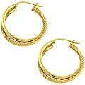 14k Yellow Gold Double-hoop Earrings