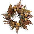 Bronze Glittered Fruit and Pine Wreath