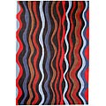 Hand-tufted Wave Multicolor Wool Rug (5' x 8')