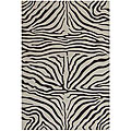 Hand-tufted Brown Zebra Wool Rug (6' Round)