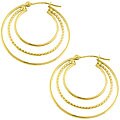 14k Yellow Gold Triple-hoop Earrings