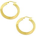 14k Yellow Gold Flat Hoop Earrings