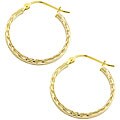14k Yellow Gold Square Tube Hoop Earrings