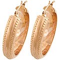 14k Pink Gold Medium Tire Hoop Earrings