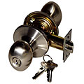 Sherlock Satin Nickel Egg Locking Door Handle
