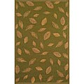Patio Leaves Transitional Green Rug (4'9 x 7'4)