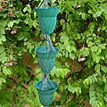 Copper Pineapple Green Patina Rain Chain