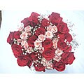Bouquet of 24 Fresh-cut Red/ Pink Sweet Hart Roses
